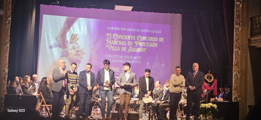 final del concurso de composicion villa de abaran donde el compositor de Jaime Perez finalista del concurso obtuvo el segundo premio concurso de marchas procesionales finalista Jaime perez